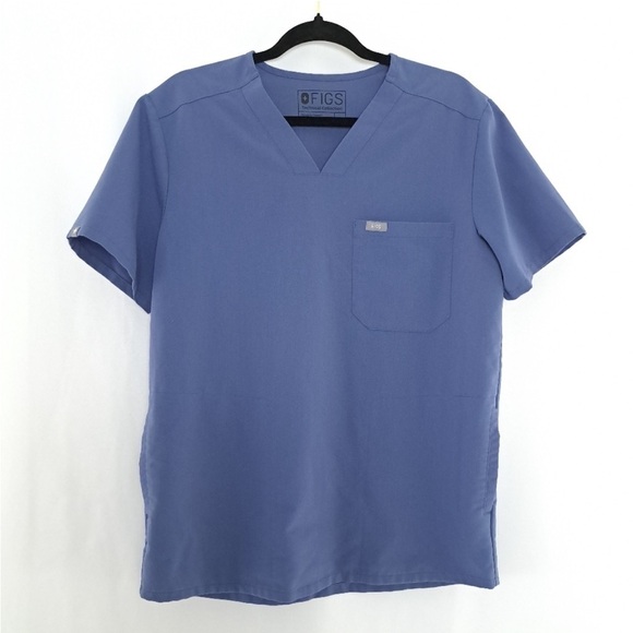 Figs Other - Figs Technical Collection Mens XL Big Sky Chisec Blue 2 Pocket Medical Scrub Top